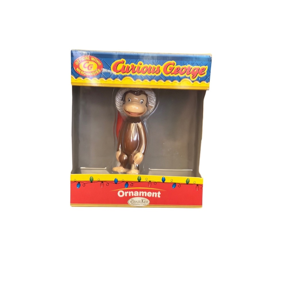 Curious George Brass Key Christmas Ornament 2006 Movie Merchandise New in Box